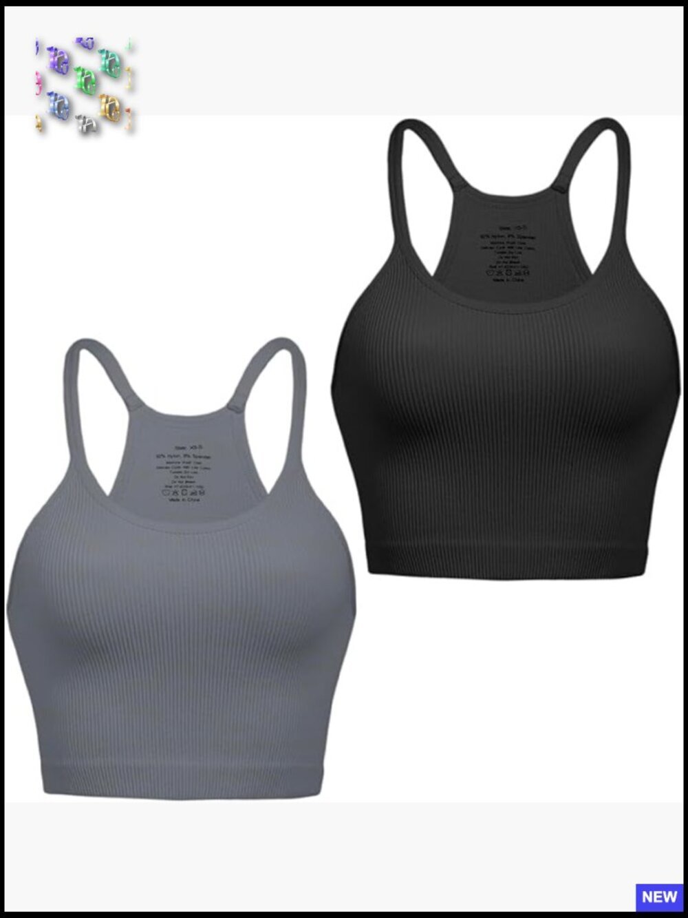 Ribbed Seamless Racerback Crop Tank Top Minimal Chic Yoga Gym Workout